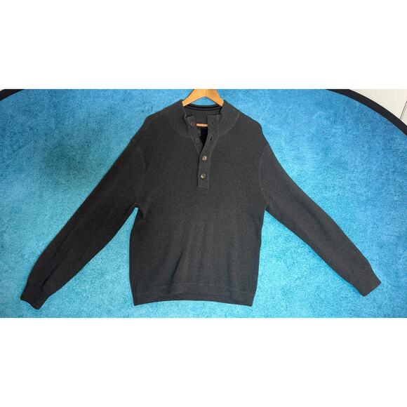 Vintage 90s Structure Men’s Sweater Gray Pullover Size L 100% Cotton Y2K Retro - Picture 2 of 12